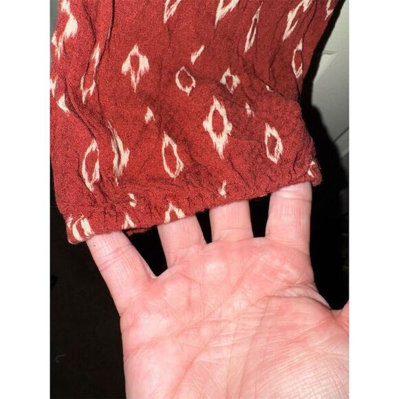 Urban Outfitters Women's S Red Boho Diamond Print Strapless Jumpsuit - Picture 4 of 13